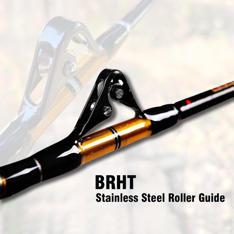 Fiblink 1-Piece/2-Piece Saltwater Offshore Heavy Trolling Rod Big Game Roller Rod Conventional Boat Fishing Pole (5 Feet 6 Inch, 30-50 lb/50-80 lb/80-120 lb) (30-50 lbs) - Image 2